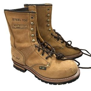 Steel Toe Tan Lace Up Boots
